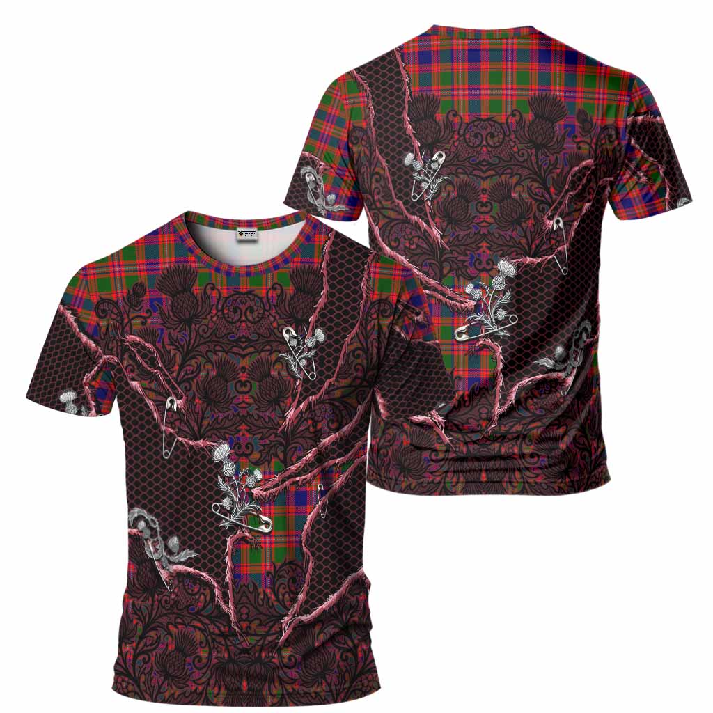 Wright Tartan Thistle Dark Gothic T-Shirt - Tartan Vibes Clothing