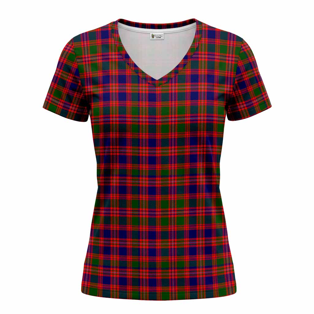 Wright Tartan Women T shirt Women V-Neck - Tartan Vibes Clothing