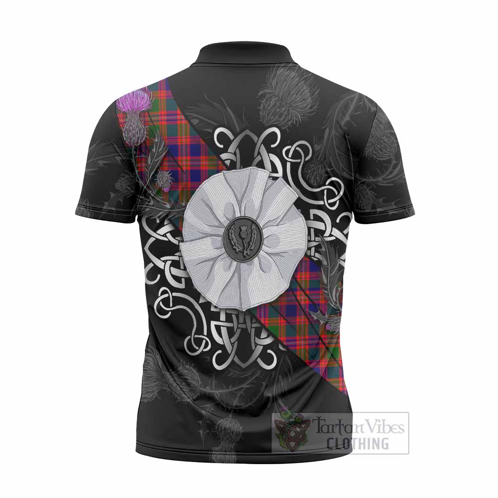 Wright Tartan Zipper Polo Shirt Jacobite White Rose - Tartan Vibes Clothing