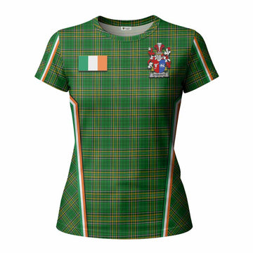 Wybrants Irish Clan Coat of Arm Tartan Women T shirt Flag Style