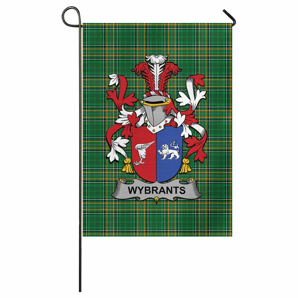 Wybrants Irish Clan Tartan Flag with Coat of Arms