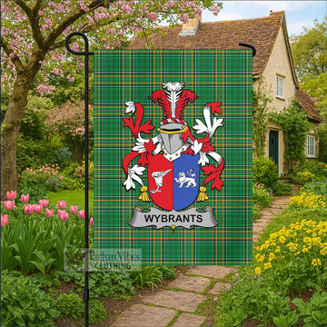 Wybrants Irish Clan Tartan Flag with Coat of Arms
