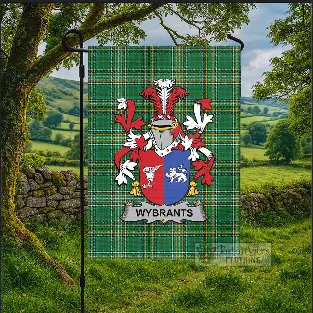 Wybrants Irish Clan Tartan Flag with Coat of Arms