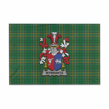 Tartan Vibes Clothing Wybrants Irish Clan Tartan House Flag with Coat of Arms