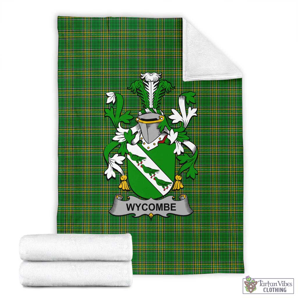 Wycombe Irish Clan Tartan Blanket with Coat of Arms X-Large 59 x 79 inches 150 x 200 cm - Tartan Vibes Clothing