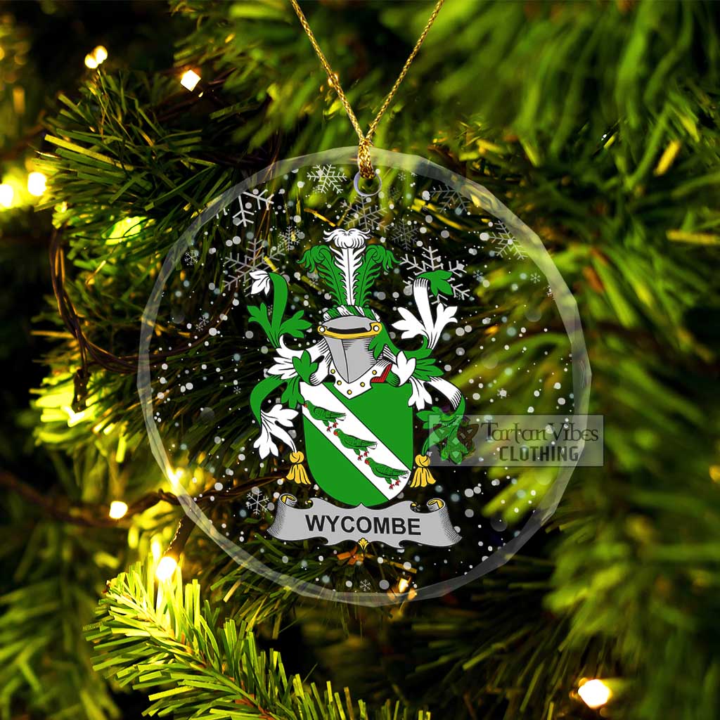Wycombe Irish Clan Christmas Glass Ornament with Coat of Arms Transparent Glass Circle - 2D-tartanvibesclothing