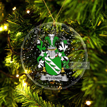 Tartan Vibes Clothing Wycombe Irish Clan Christmas Glass Ornament with Coat of Arms