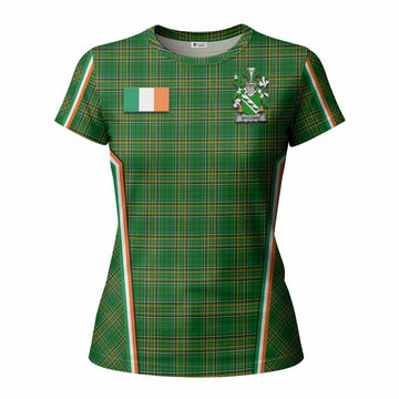 Wycombe Irish Clan Coat of Arm Tartan Women T shirt Flag Style