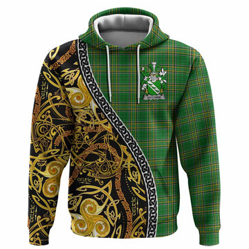 Wycombe Irish Crest Tartan Hoodie Celtic Art Motifs