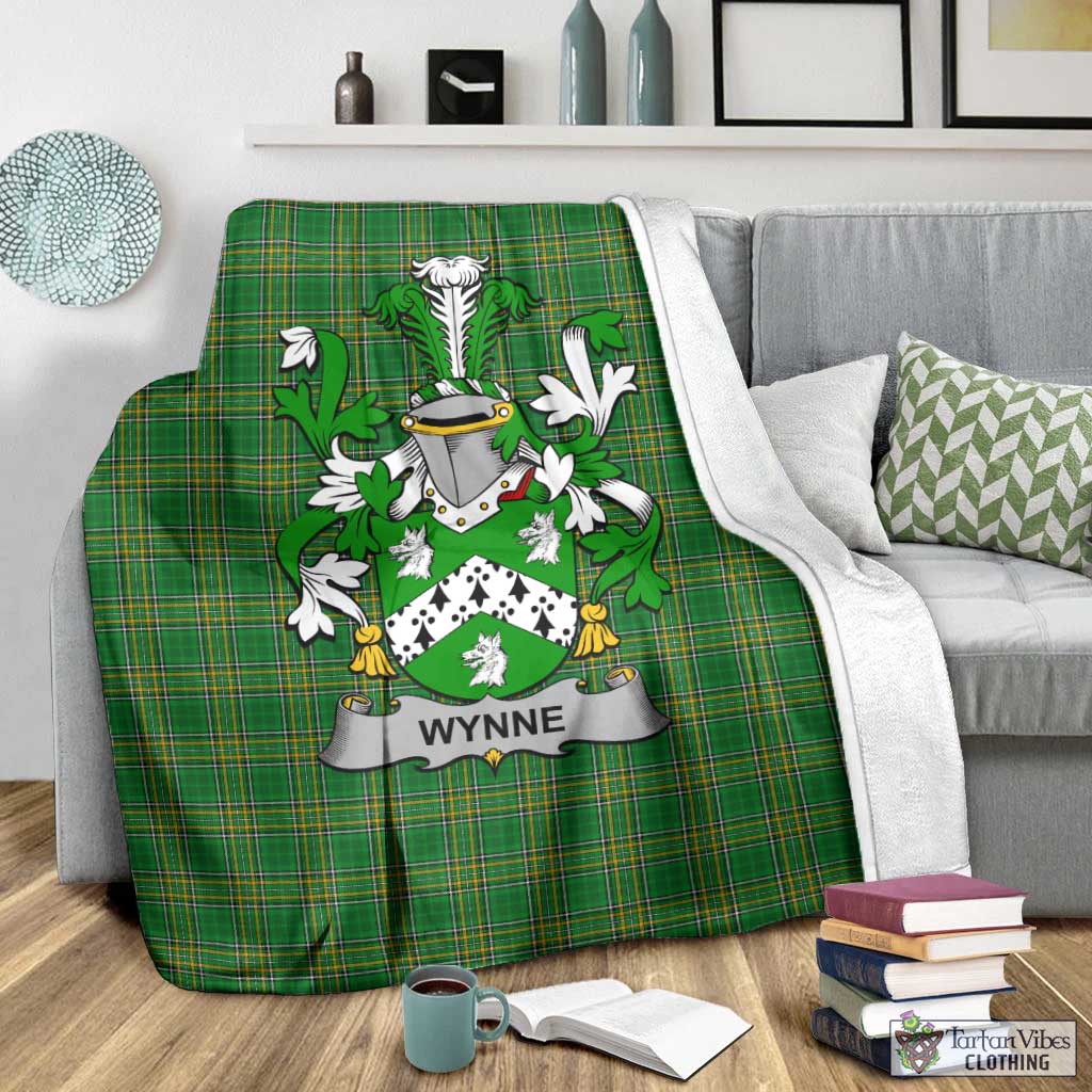 Wynne Irish Clan Tartan Blanket with Coat of Arms - Tartan Vibes Clothing
