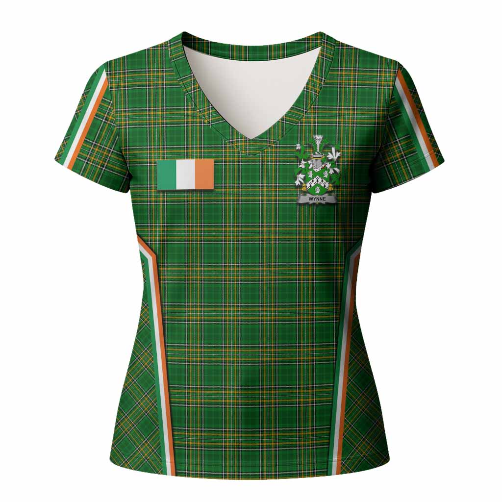 Wynne Irish Clan Coat of Arm Tartan Women T shirt Flag Style