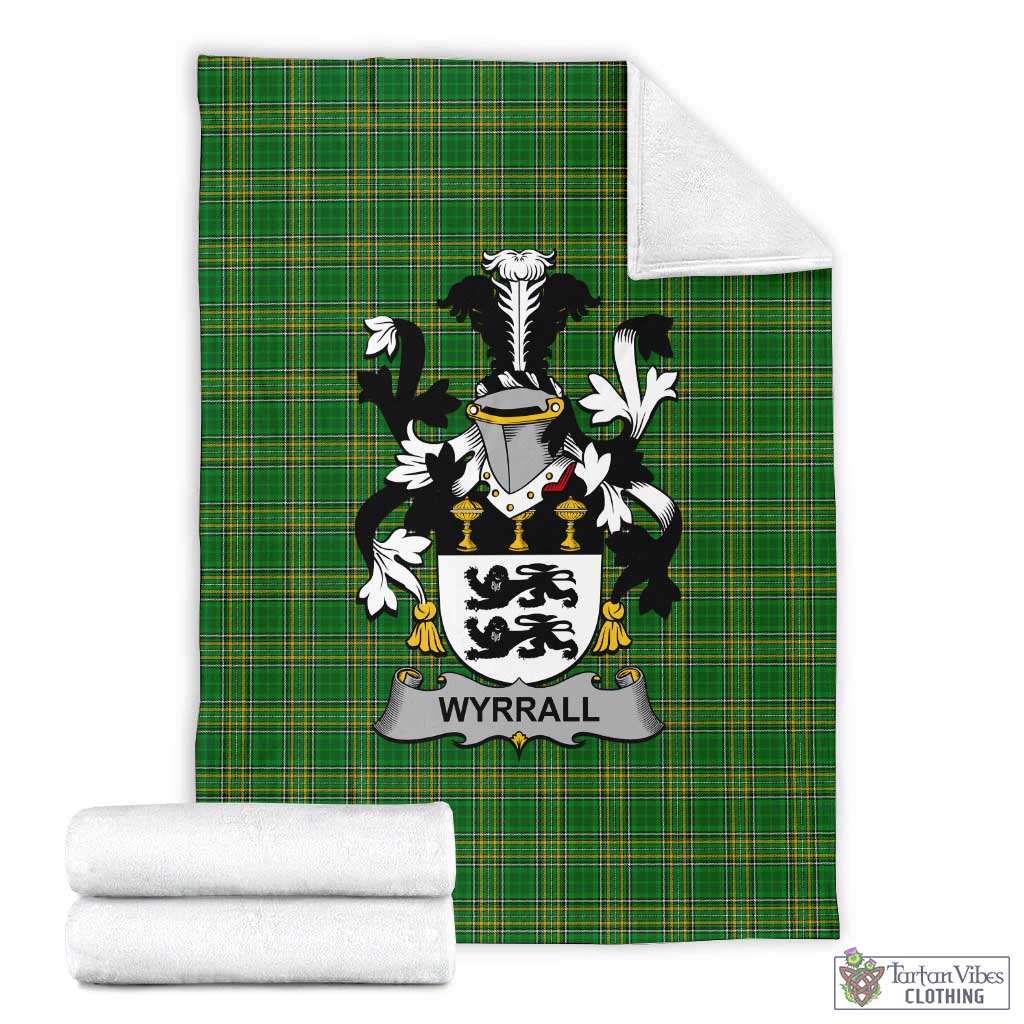 Wyrrall Irish Clan Tartan Blanket with Coat of Arms X-Large 59 x 79 inches 150 x 200 cm - Tartan Vibes Clothing