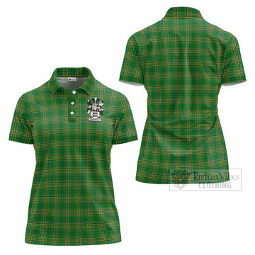 Wyrrall Irish Clan Tartan Women's Polo Shirt with Coat of Arms - Tartan Vibes Clothing