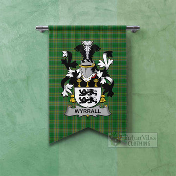 Tartan Vibes Clothing Wyrrall Irish Clan Tartan Gonfalon, Tartan Banner with Coat of Arms