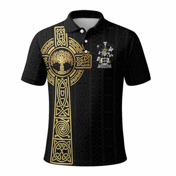 Wyrrall Irish Coat of Arms Polo Shirt with Celtic Tree of Life Inspired