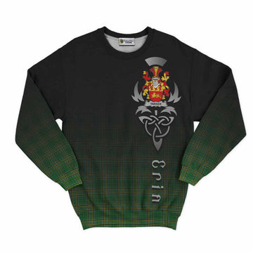Tartan Vibes Clothing Yarner Irish Clan Sweatshirt with Coat of Arms Erin Go Bragh Celtic Inspired