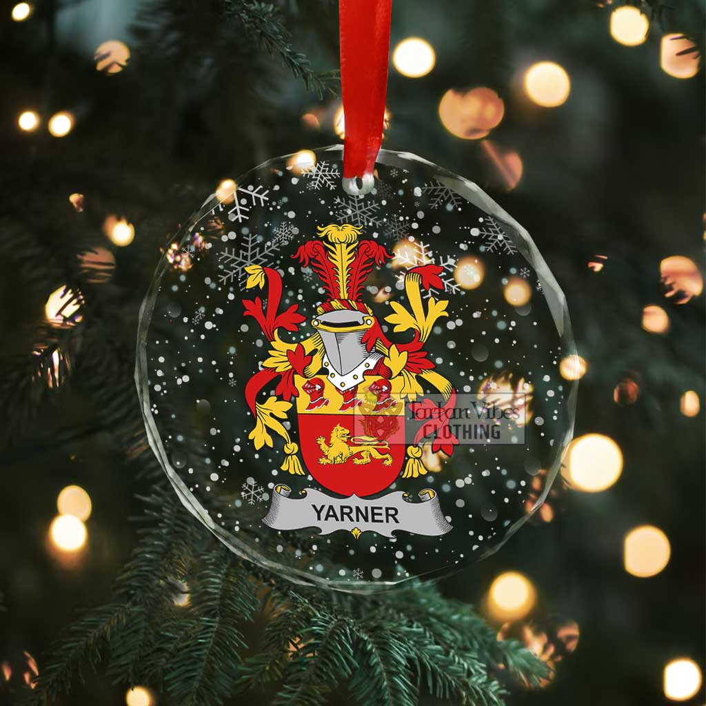 Yarner Irish Clan Christmas Glass Ornament with Coat of Arms - 2D-tartanvibesclothing