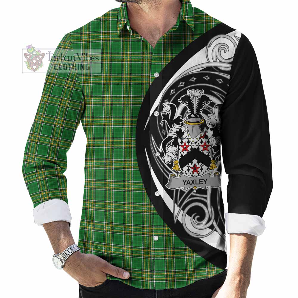Tartan Vibes Clothing Yaxley Irish Clan Long Sleeve Button Shirt Celtic Circle Style