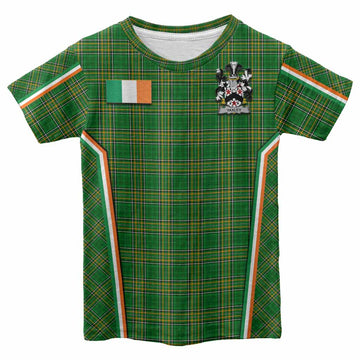 Yaxley Irish Clan Coat of Arm Tartan Kid T-shirt Flag Style