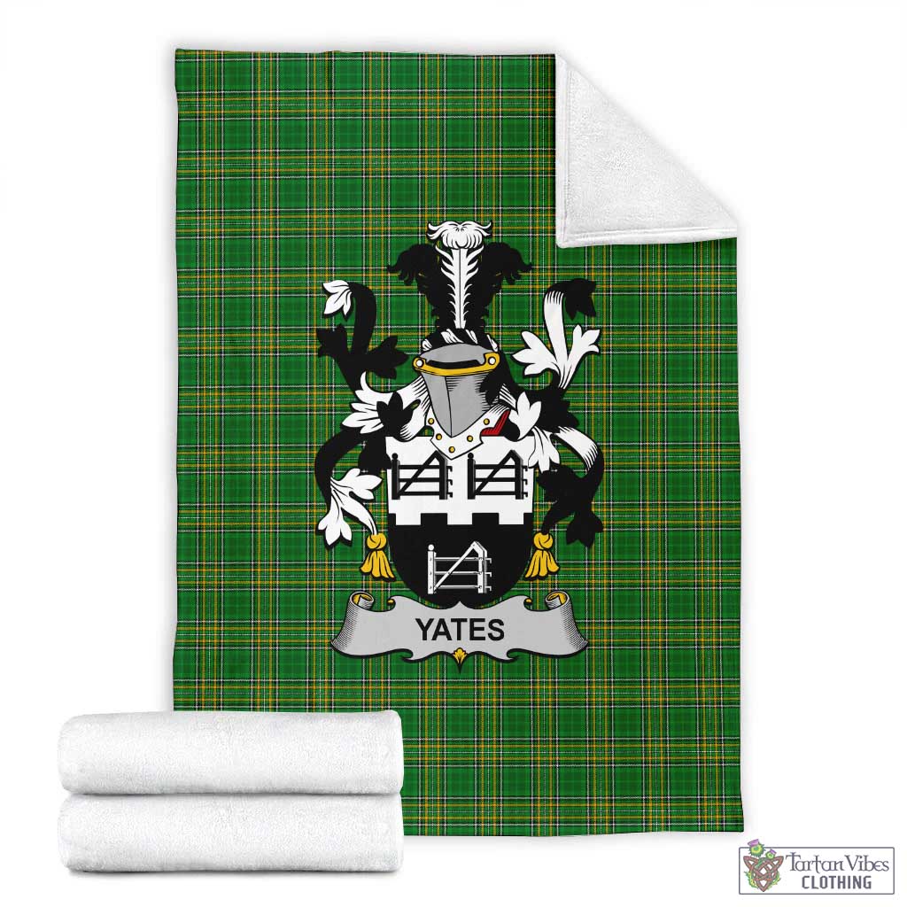 Yeates Irish Clan Tartan Blanket with Coat of Arms X-Large 59 x 79 inches 150 x 200 cm - Tartan Vibes Clothing