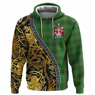 Yelverton Irish Crest Tartan Hoodie Celtic Art Motifs