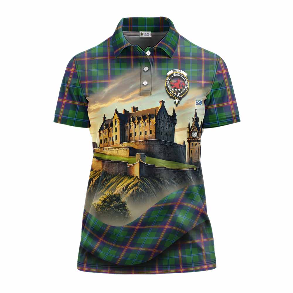 Tartan Vibes Clothing Young Tartan Family Crest Women's Polo Shirt with Scottish Ancient Castle Stype