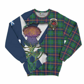 Tartan Vibes Clothing Young Tartan Family Crest Sweatshirt Scottish Thistle Celtic Inspired