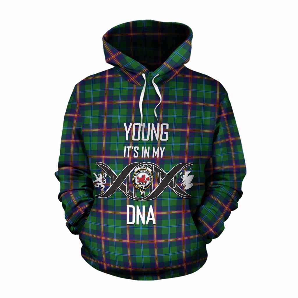 Tartan Vibes Clothing Young Tartan Cotton Hoodie with Family Crest DNA In Me Style