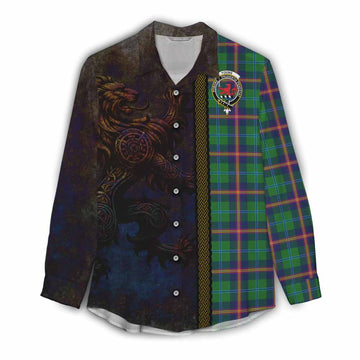 Young Tartan Family Crest Women's Casual Shirt Alba Gu Brath Be Brave Lion Ancient Style