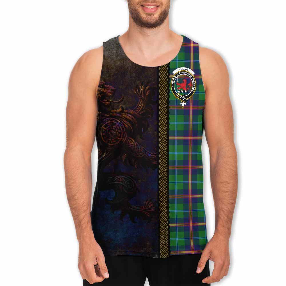 Tartan Vibes Clothing Young Tartan Family Crest Men's Tank Top Alba Gu Brath Be Brave Lion Ancient Style