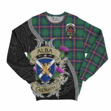 Young Tartan Family Crest Sweatshirt Lion Rampant Royal Thistle Shield Celtic Inspired