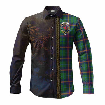 Young Tartan Family Crest Long Sleeve Button Shirt Alba Gu Brath Be Brave Lion Ancient Style