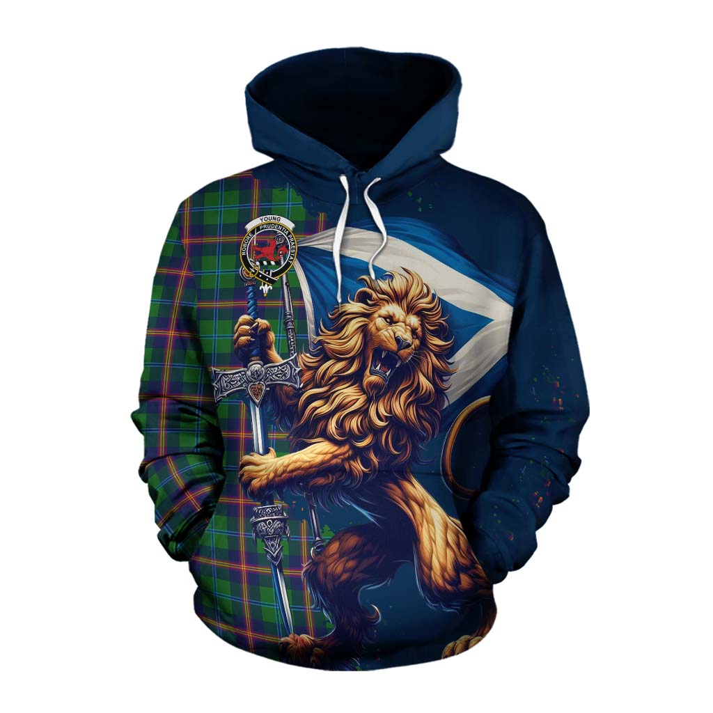 Tartan Vibes Clothing Young Tartan Family Crest Cotton Hoodie with Scottish Majestic Lion