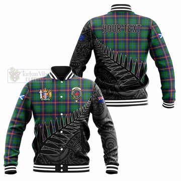 Young Crest Tartan Baseball Jacket with New Zealand Silver Fern Half Style