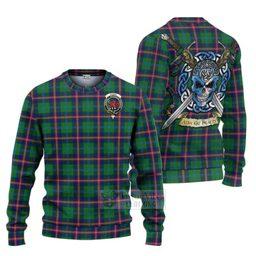 Tartan Vibes Clothing Young Tartan Knitted Sweater with Family Crest Celtic Skull Style