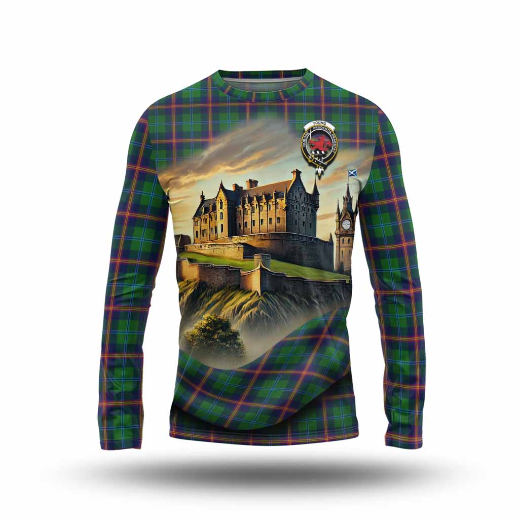 Tartan Vibes Clothing Young Tartan Family Crest Long Sleeve T-Shirt with Scottish Ancient Castle Style
