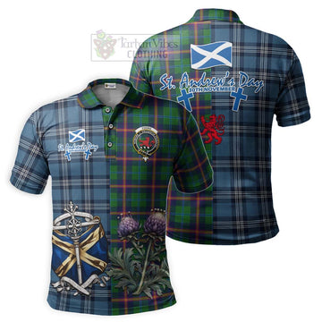 Young Tartan Polo Shirt Happy St. Andrew's Day Half Tartan Style