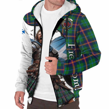 Tartan Vibes Clothing Young Crest Tartan Sherpa Hoodie Inspired by the Freedom of Scottish Warrior
