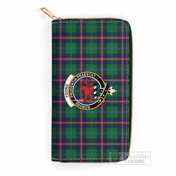 Young Tartan Women's Leather Wallet with Family Crest