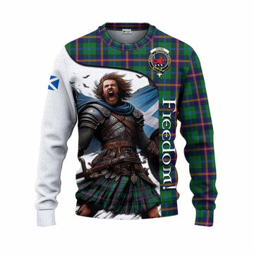 Tartan Vibes Clothing Young Crest Tartan Knitted Sweater Inspired by the Freedom of Scottish Warrior