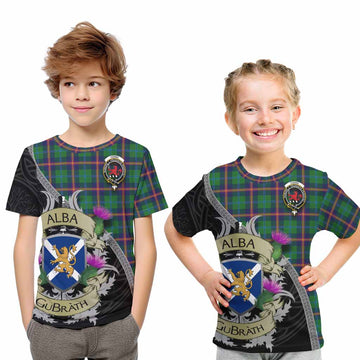 Young Tartan Family Crest Kid T-Shirt Lion Rampant Royal Thistle Shield Celtic Inspired