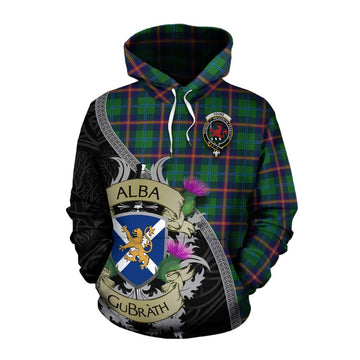 Tartan Vibes Clothing Young Tartan Family Crest Cotton Hoodie Lion Rampant Royal Thistle Shield Celtic Inspired