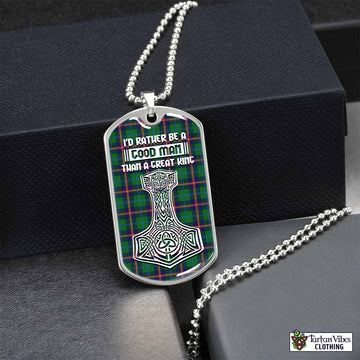 Tartan Vibes Clothing Young Tartan Dog Tag Necklace Viking Mjolnir Style