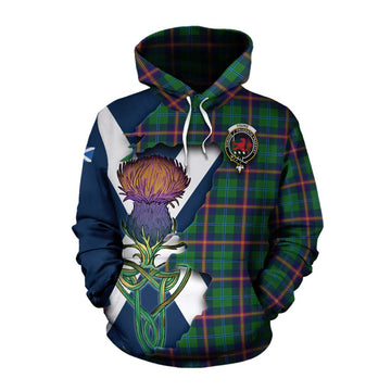 Tartan Vibes Clothing Young Tartan Family Crest Cotton Hoodie Scottish Thistle Celtic Inspired