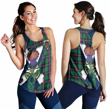 Tartan Vibes Clothing Young Tartan Family Crest Women's Racerback Tanks Scottish Thistle Celtic Inspired