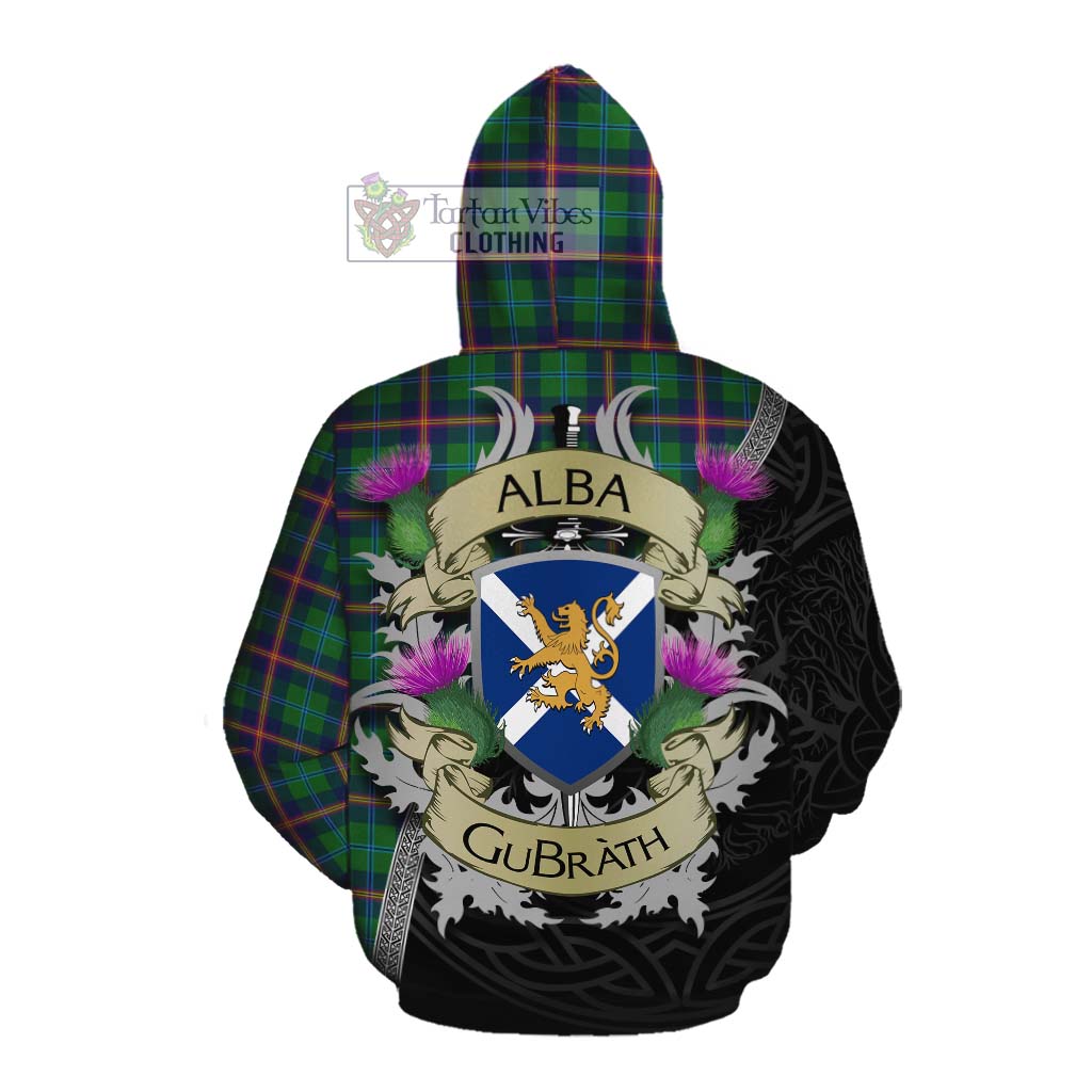 Tartan Vibes Clothing Young Tartan Family Crest Cotton Hoodie Lion Rampant Royal Thistle Shield Celtic Inspired