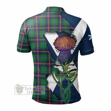 Young Tartan Family Crest Polo Shirt Scottish Thistle Celtic Inspired