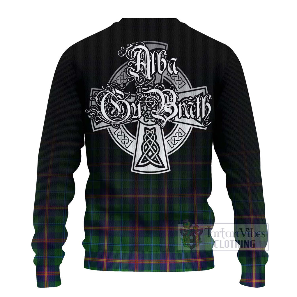 Tartan Vibes Clothing Young Tartan Knitted Sweater Featuring Alba Gu Brath Family Crest Celtic Inspired