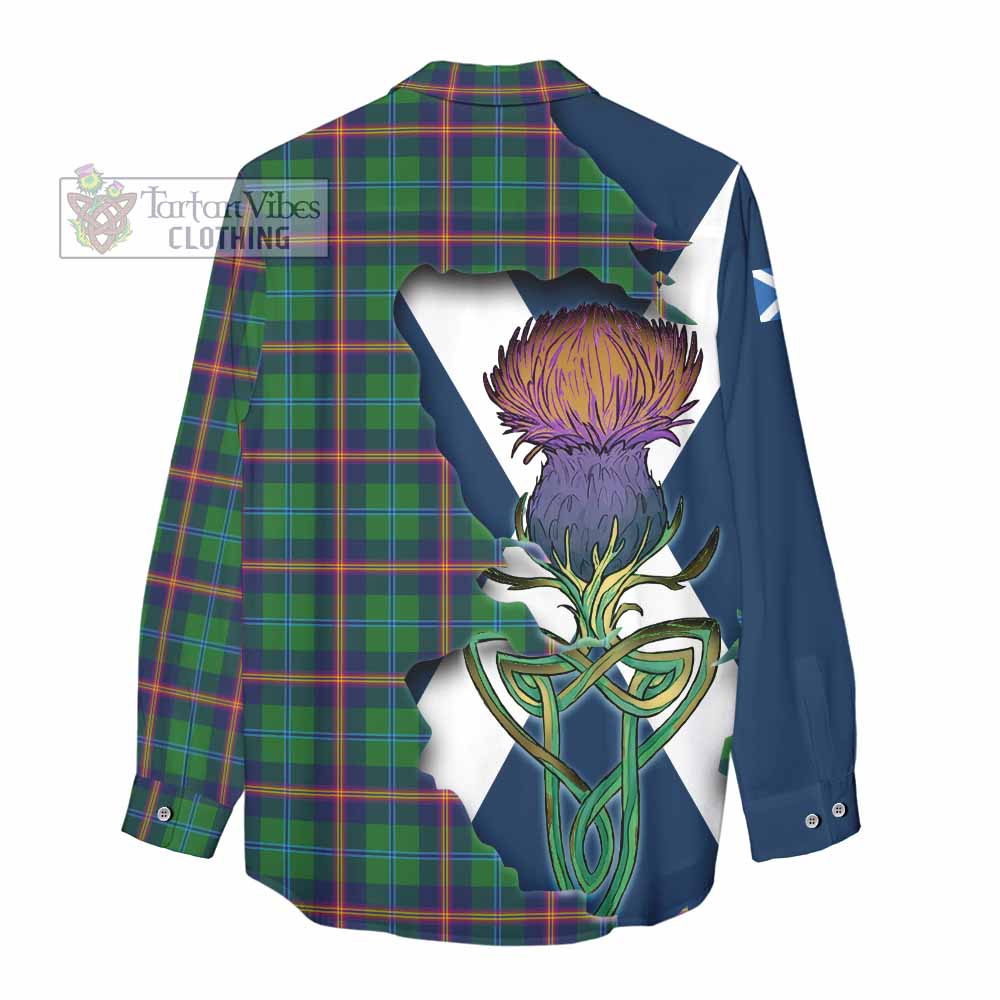Tartan Vibes Clothing Young Tartan Family Crest Women's Casual Shirt Scottish Thistle Celtic Inspired