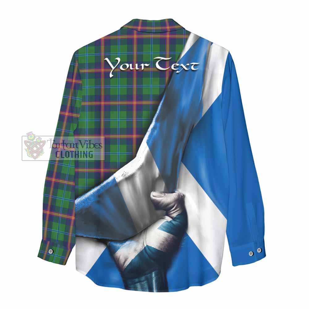 Tartan Vibes Clothing Young Tartan Women's Casual Shirt with Family Crest Scotland Patriotic Style